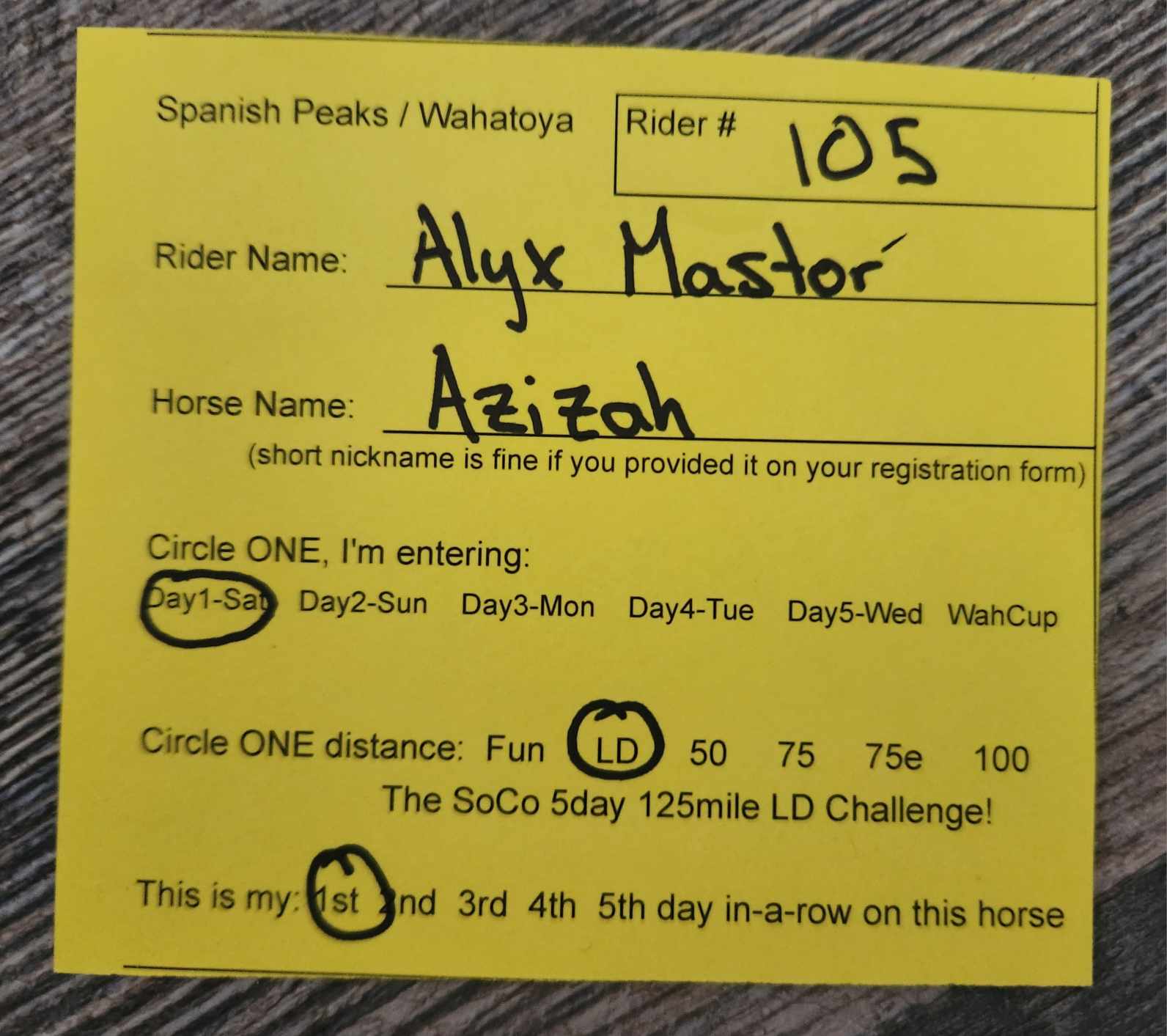 Ride Card example soco